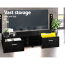 140cm High Gloss TV Cabinet Stand Entertainment Unit Storage Shelf Black