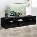 140cm High Gloss TV Cabinet Stand Entertainment Unit Storage Shelf Black