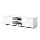 TV Cabinet Entertainment Unit Stand High Gloss Furniture Storage Drawers 140cm White