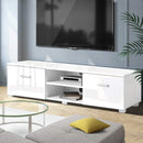 TV Cabinet Entertainment Unit Stand High Gloss Furniture Storage Drawers 140cm White