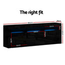 TV Cabinet Entertainment Unit Stand RGB LED High Gloss Furniture Storage Drawers Shelf 180cm Black