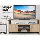 TV Cabinet Entertainment Unit Stand Storage Shelf Sideboard 140cm Oak