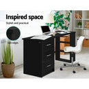 Office Computer Desk Student Study Table Workstation 3 Drawers 120cm Black