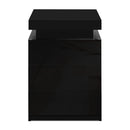 Bedside Tables Side Table 3 Drawers RGB LED High Gloss Nightstand Black