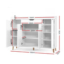 Shoe Cabinet Shoes Storage Rack 120cm Organiser White Drawer Cupboard