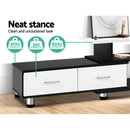 TV Cabinet Entertainment Unit Stand Wooden 160CM To 220CM Storage Drawers Black White
