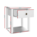 Bedside Tables Drawer Side Table Nightstand White Storage Cabinet White Lamp