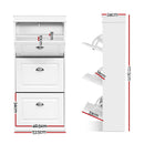 Shoe Cabinet Shoes Storage Rack White Organiser Shelf Cupboard 18 Pairs Drawer