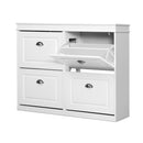 Shoe Cabinet Shoes Storage Rack Organiser White Shelf Drawer Cupboard 24 Pairs