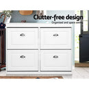 Shoe Cabinet Shoes Storage Rack Organiser White Shelf Drawer Cupboard 24 Pairs