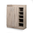 2 Doors Shoe Cabinet Storage Cupboard - Wood