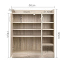 2 Doors Shoe Cabinet Storage Cupboard - Wood