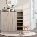 2 Doors Shoe Cabinet Storage Cupboard - Wood