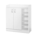 2 Doors Shoe Cabinet Storage Cupboard - White
