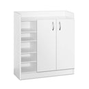 2 Doors Shoe Cabinet Storage Cupboard - White