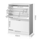 2 Door Shoe Cabinet - White