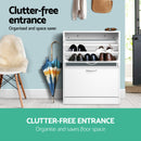 2 Door Shoe Cabinet - White