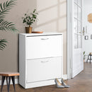 2 Door Shoe Cabinet - White