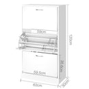 3 Tier Shoe Cabinet - White
