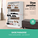 3 Tier Shoe Cabinet - White