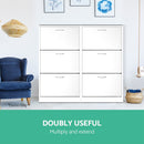 3 Tier Shoe Cabinet - White