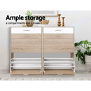 2 Tier Shoe Cabinet - Wood