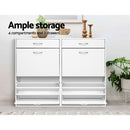 36 Pairs Shoe Cabinet Rack Organisers Storage Shelf Drawer Cupboard White