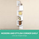5 Tier Corner Wall Shelf - White