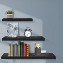 3 Piece Floating Wall Shelves - Black