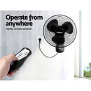 Devanti 40cm Wall Mounted Fan with Remote Control - Black