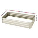 Garden Bed 2PCS 210X90X30cm  Galvanised Steel Raised Planter Cream