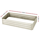2x Galvanised Steel Raised Garden Bed Instant Planter Cream 150cmx90cm