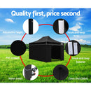 Gazebo Pop Up Marquee 3x4.5m Folding Wedding Tent Gazebos Shade Black