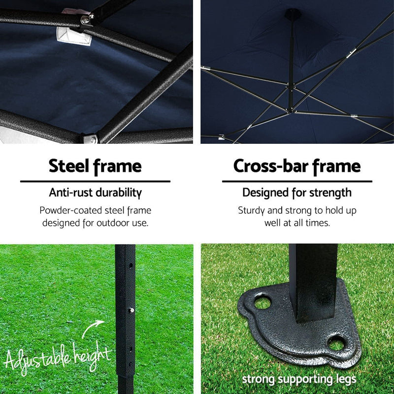 Gazebo Pop Up Marquee 3x4.5m Folding Wedding Tent Gazebos Shade Navy