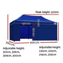 Gazebo Pop Up Marquee 3x6m Folding Wedding Tent Gazebos Shade Blue