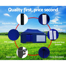 Gazebo Pop Up Marquee 3x6m Folding Wedding Tent Gazebos Shade Blue