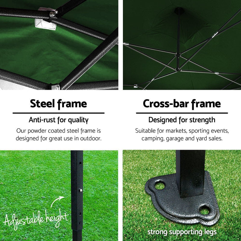 Gazebo Pop Up Marquee 3x6m Folding Wedding Tent Gazebos Shade Green