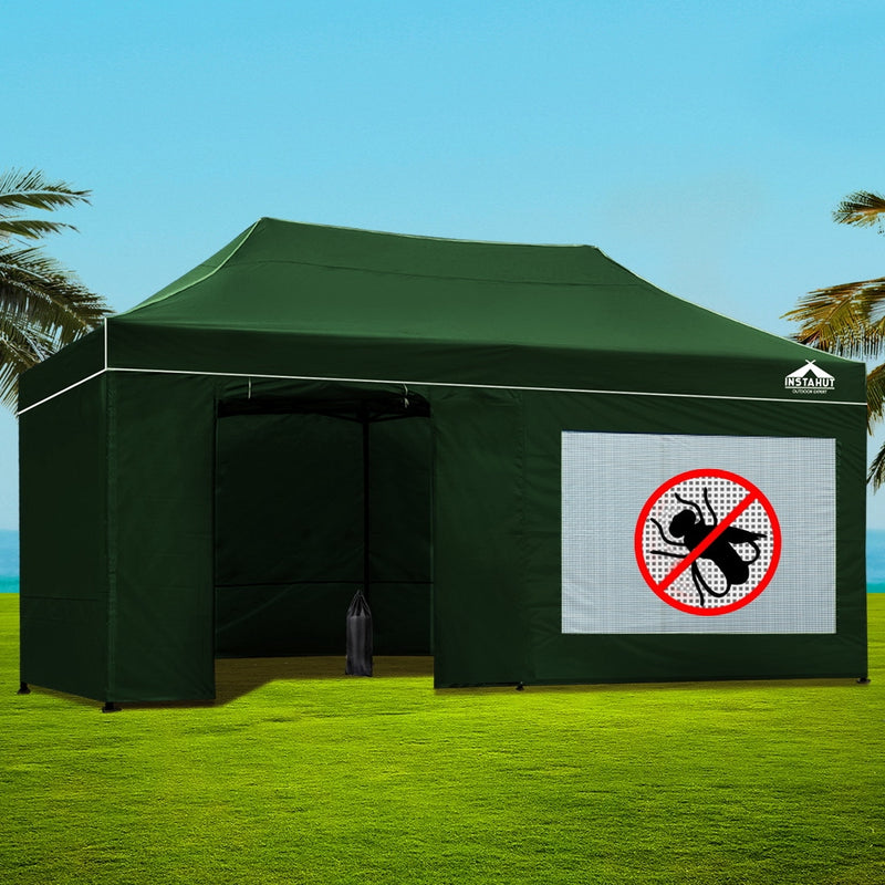 Gazebo Pop Up Marquee 3x6m Folding Wedding Tent Gazebos Shade Green