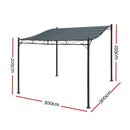 Gazebo 3x2.55m Party Marquee Outdoor Wedding Tent Iron Art Canopy Grey