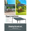 Gazebo 3x2.55m Party Marquee Outdoor Wedding Tent Iron Art Canopy Grey