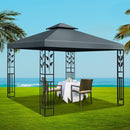 Gazebo 3x3m Party Marquee Outdoor Wedding Event Tent Iron Art Canopy Grey
