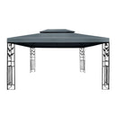 Gazebo 4x3m Party Marquee Outdoor Wedding Event Tent Iron Art Canopy Grey