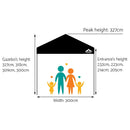 Gazebo Pop Up Marquee 3x3m Outdoor Tent Folding Wedding Gazebos Black