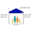 Gazebo Pop Up Marquee 3x3m Outdoor Tent Folding Wedding Gazebos Blue