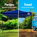 Gazebo Pop Up Marquee 3x3m Outdoor Tent Folding Wedding Gazebos Blue