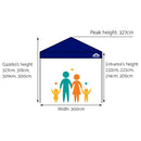 Gazebo Pop Up Marquee 3x3m Outdoor Tent Folding Wedding Gazebos Navy