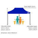 Gazebo Pop Up Marquee 3x6m Outdoor Tent Folding Wedding Gazebos Blue