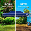 Gazebo Pop Up Marquee 3x6m Outdoor Tent Folding Wedding Gazebos Blue