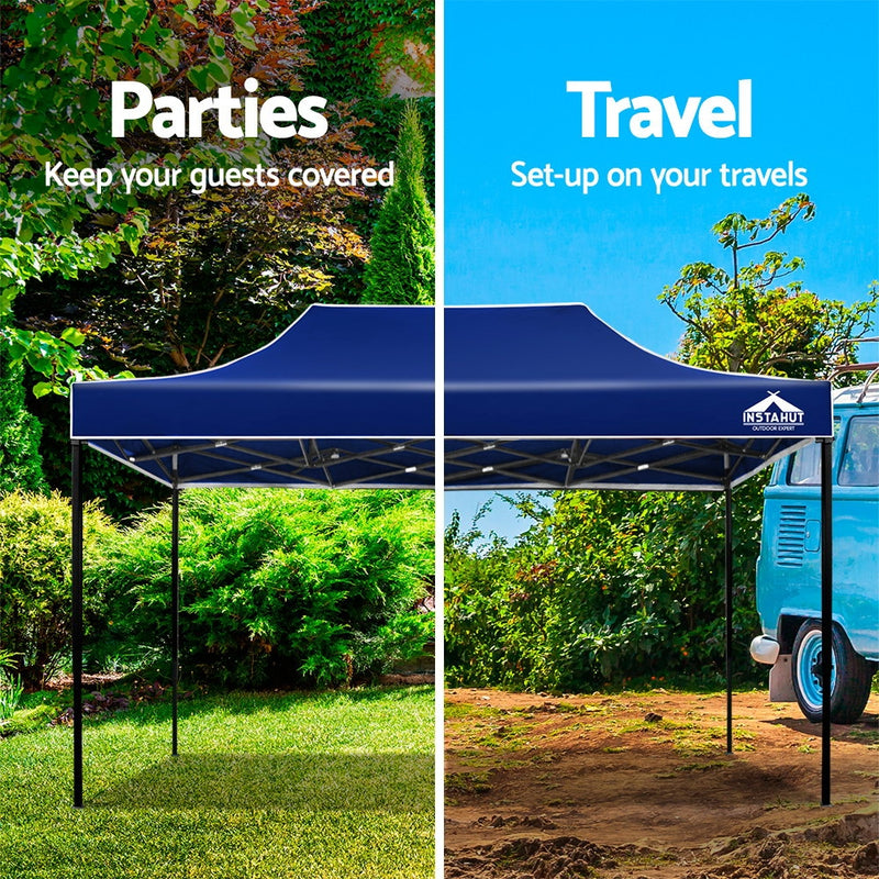 Gazebo Pop Up Marquee 3x6m Outdoor Tent Folding Wedding Gazebos Blue