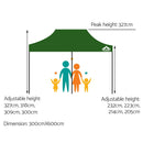 Gazebo Pop Up Marquee 3x6m Outdoor Tent Folding Wedding Gazebos Green